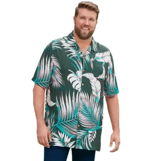 KS Island by KingSize Men's Big & Tall  Printed Rayon Short-Sleeve Shirt image {37}