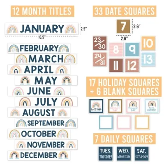 Hadley Designs Boho Circle Time Bulletin Board Calendar for Classroom image {1}