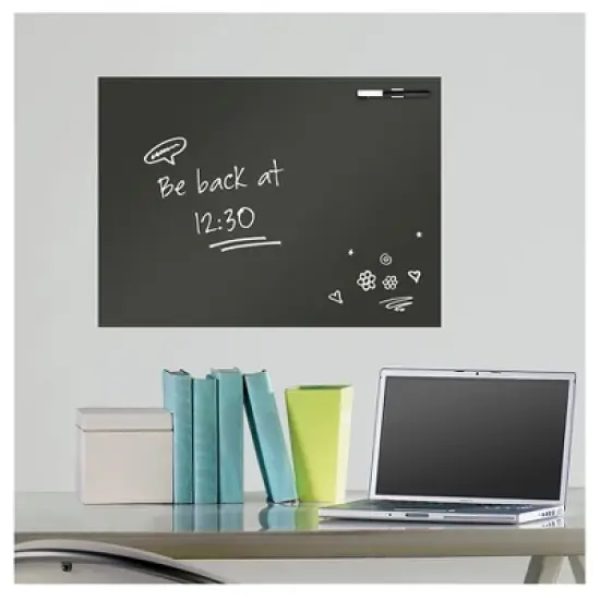 Wall Pops!  Dry Erase Board Decal 17.5" x 24" - Charcoal Chalk Board image {1}