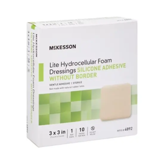 McKesson Lite Adhesive Silicone Foam Dressing No Border Sterile image {4}