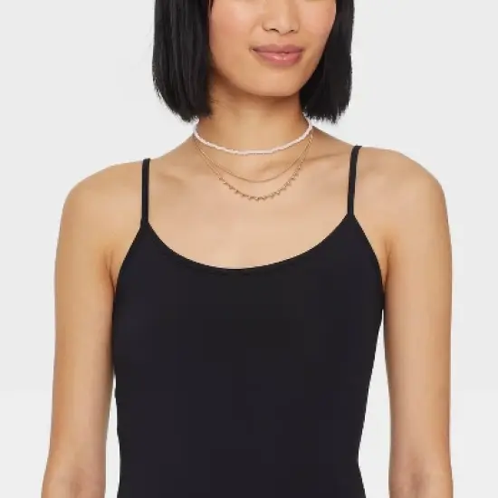 Pink Seedbead and Station Necklace Set 3pc - Universal Thread&trade; Gold image {1}