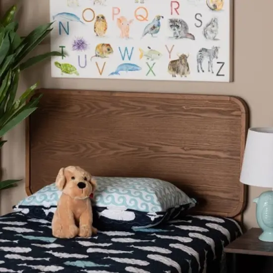 Twin Mailene Wood Headboard Walnut - Baxton Studio image {2}