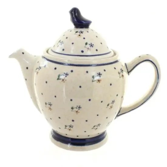 Blue Rose Polish Pottery 1233 Zaklady Coffee Pot image {1}