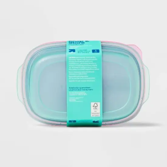 Rectangle Food Storage Container with Tray - 49oz - up&up&trade; image {2}