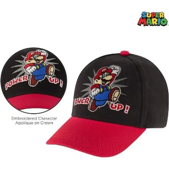 Super Mario Baseball Cap, Little Boys Age 4-7 &ndash; Black image {3}