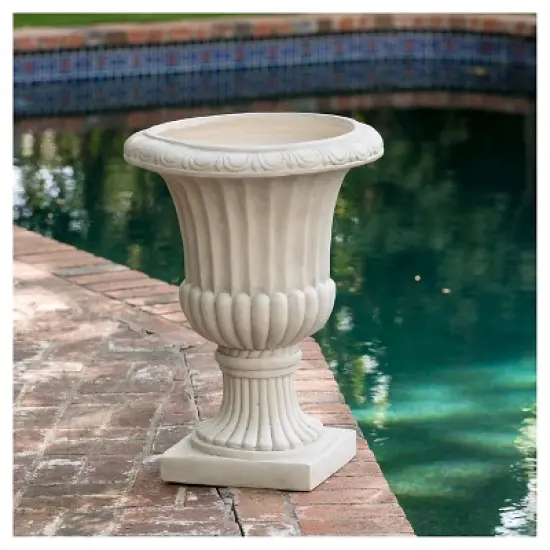 Christopher Knight Home 20" Wide Fiberglass Urn Planter image {1}