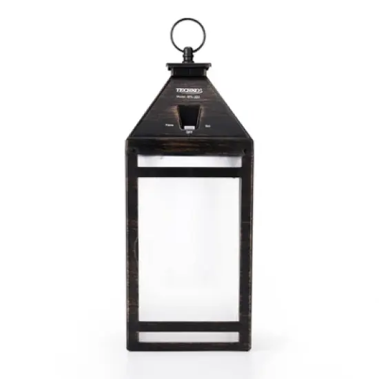 Portable Hanging Outdoor Lantern with Flame or Still Light Black - Techko Maid image {3}