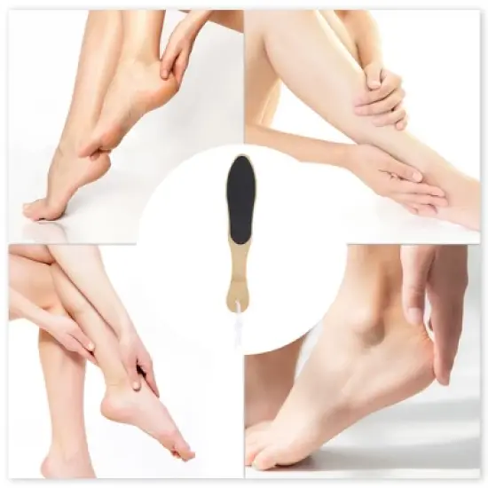 Unique Bargains Double-sided Pointed Head Foot Scrubber Light Yellow 1 Pc image {5}