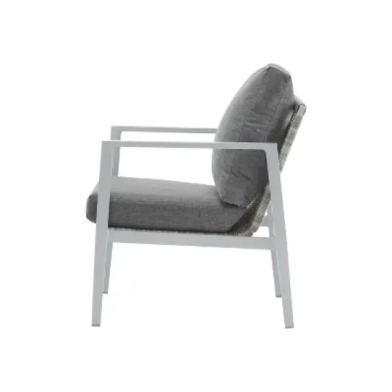 Christopher Knight Home Riley Outdoor Rope and Aluminum Upholstered Club Chair image {3}