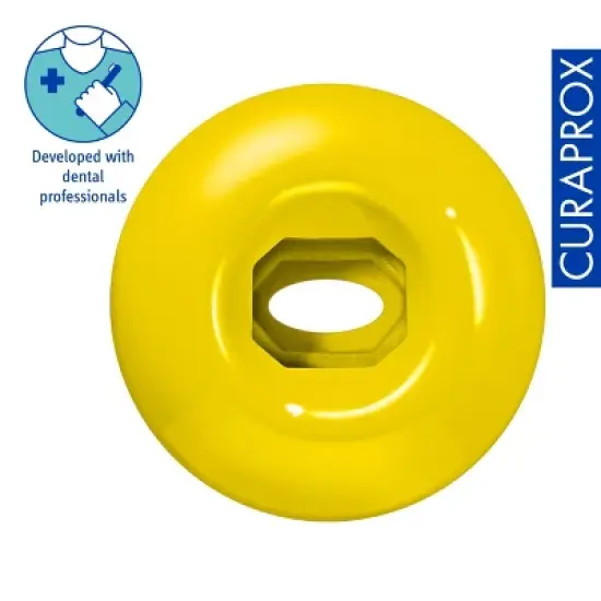 Curaprox Toothbrush Holder Yellow, Hygienic Upright Stand for Clean and Organized Storage image {3}