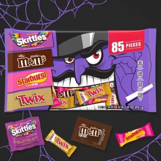 M&M's, Skittles, Starburst, Twix Halloween Candy Variety Pack - 34.22oz/85ct image {1}