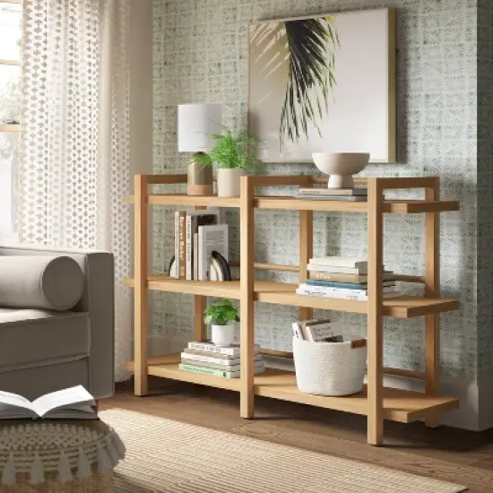 38" Hertford Wide Wood Horizontal Bookcase Brown - Threshold&trade; image {1}