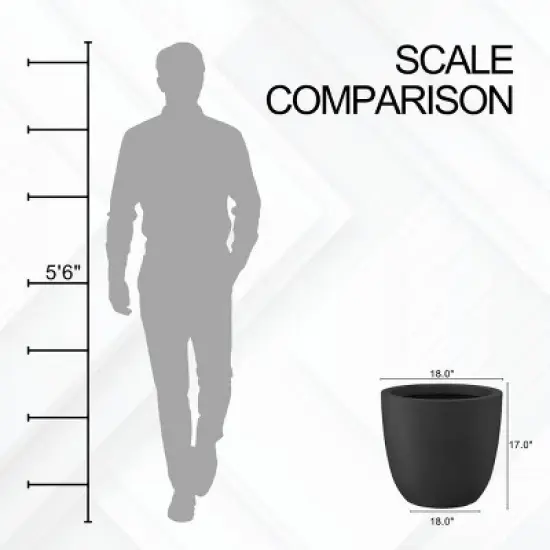 Rosemead Home & Garden, Inc. Weathered Concrete Outdoor Planter Pot Black image {8}