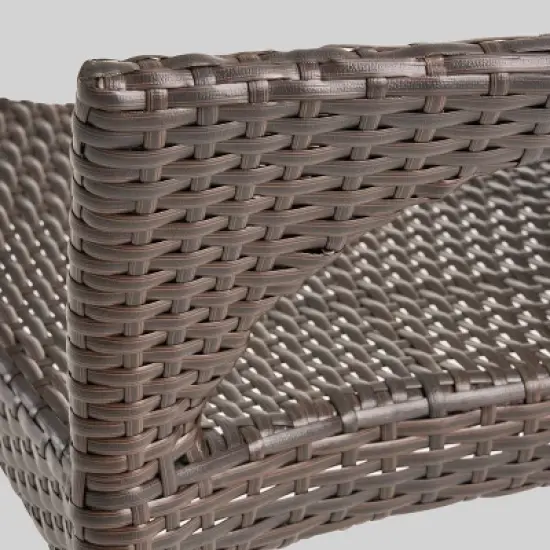 Fayette 7pc Acacia Wood and Wicker Dining Set - Brown - Christopher Knight Home image {5}