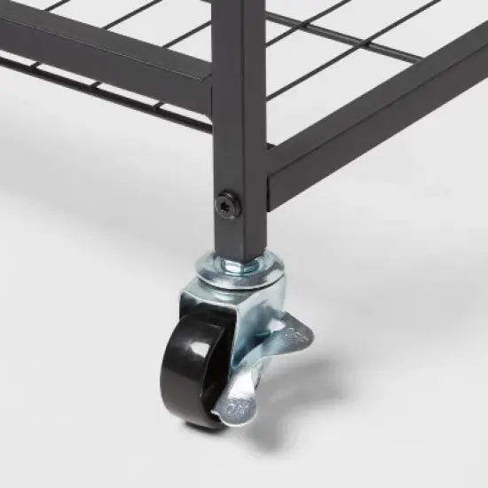 Storage Cart Black Metal with Natural Wood - Brightroom&trade; image {2}