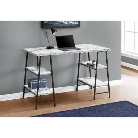 Sapphtopaz Home Office Desks 47.25" Contemporary Computer Desk with Open Storage Shelf Metal Frame Gaming Desk Office Desk for Home Office image {13}