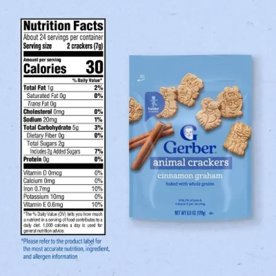 Gerber Baby Food Cinnamon Graham Animal Crackers Baby Snack - 6oz image {7}