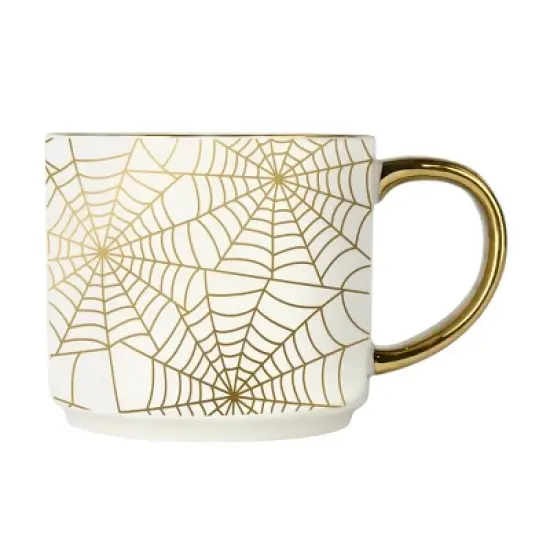 Sweet Water Decor Gold Spiderwebs Gold Hanlde Mug - 14oz image {3}