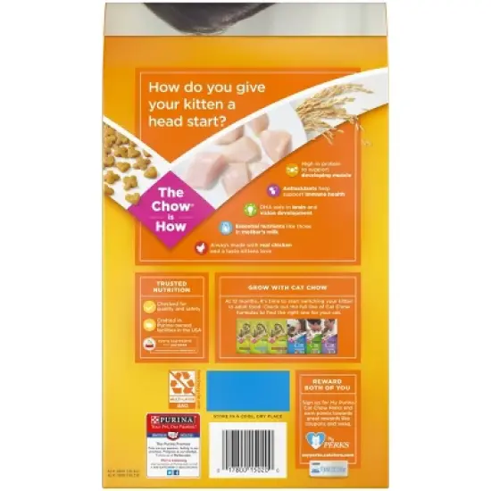 Purina Kitten Chow Nurture Kitten Muscle & Brain Development Chicken Flavor Dry Cat Food image {1}