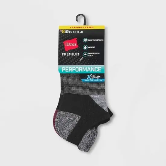 Hanes Premium Performance Women's Cushioned 6+2 Bonus Pack No Show Tab Athletic Socks - 5-9 image {1}