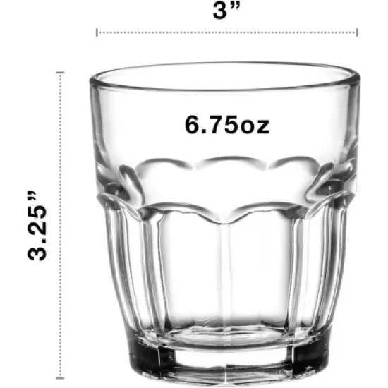 Bormioli Rocco 7.25 oz. Rock Bar Juice Stackable Drink Glass, 6-Piece, Clear image {2}