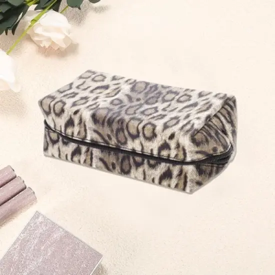 Unique Bargains Rectangular Leopard Makeup Bag 1 Pc image {2}