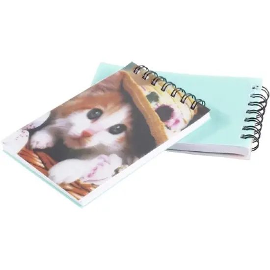 Juvale Spiral-Bound Notepads - 24-Pack Mini Top Spiral-Bound Notebooks for To-do Lists, Lined Paper, 6 Cats 3D Cover Designs, 55 Pages, 2.75x4.25" image {4}