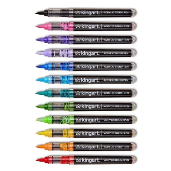 KINGART PRO Acrylic Paint Brush Pens 12 Colors image {13}