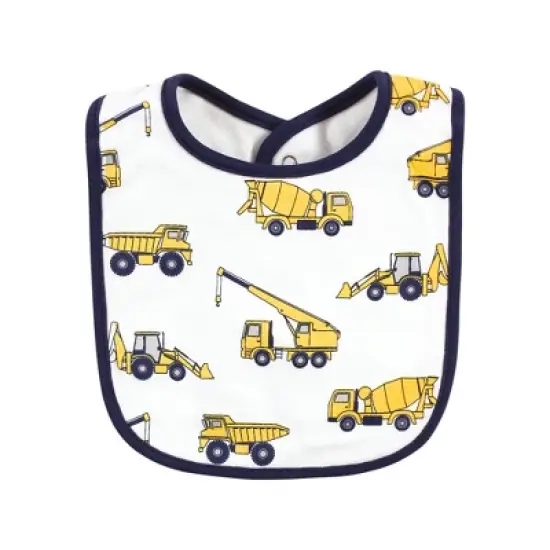 Hudson Baby Infant Boy Cotton Bibs, Construction, One Size image {5}