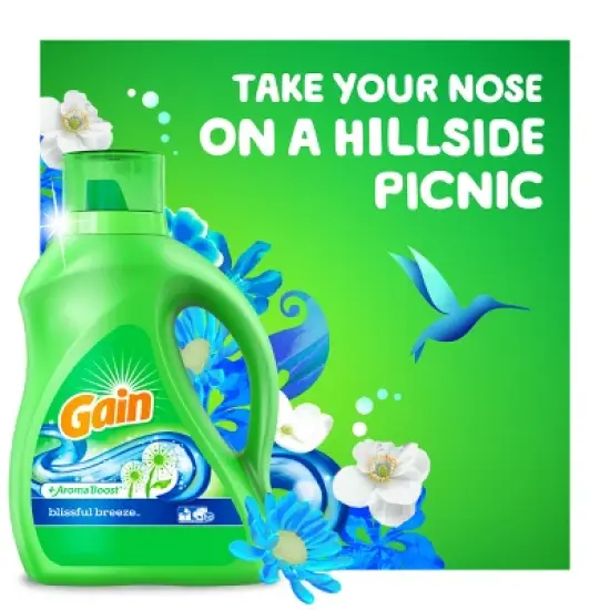 Gain + Aroma Boost Blissful Breeze Scent HE Compatible Liquid Laundry Detergent image {7}