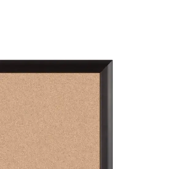 U Brands 24"x18" Cork Bulletin Board Black Aluminum Frame image {2}