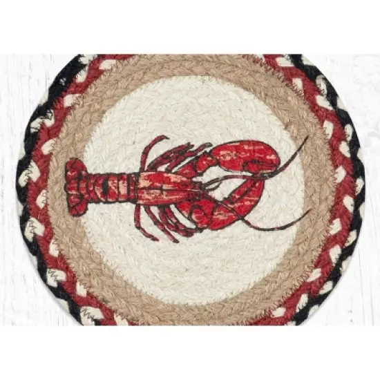 Earth Rugs Fresh Lobster Round Jute Trivet &ndash; 10"x10" Hand-Braided Rustic Coastal Kitchen Accent image {1}