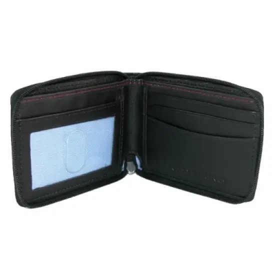 Tommy Hilfiger Men's Leather Oxford Slim Zip-Around Bifold Wallet image {1}