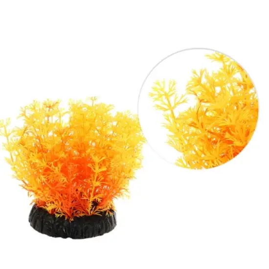 Unique Bargains Aquarium Plants Decorations Artificial Aquatic Plant Yellow 1 Pcs image {2}