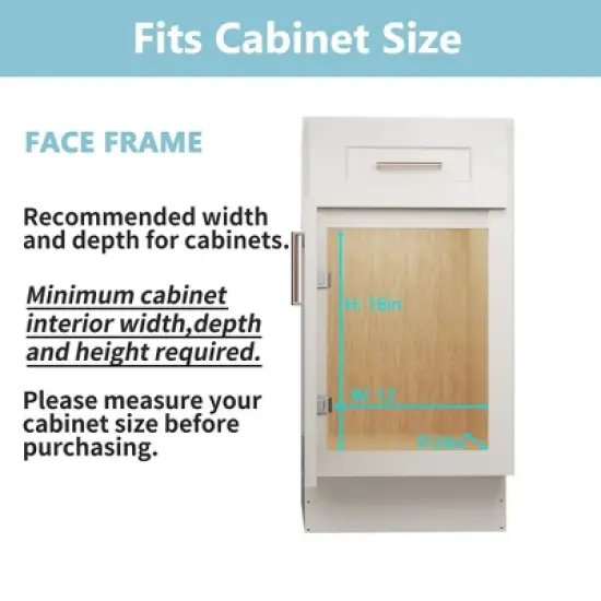 LOVMOR 2 Tier Pull Out Cabinet Organizer 10&frac12;" W x 21&frac12;" D, Slide Out Drawers with Wooden Handle, Sliding Shelves Organization image {3}