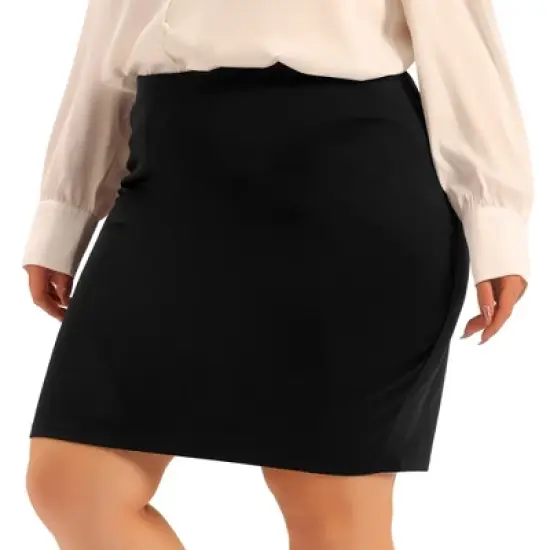 Agnes Orinda Women's Plus Size High Waist Stretch Office Work Bodycon Pencil Skirt image {5}