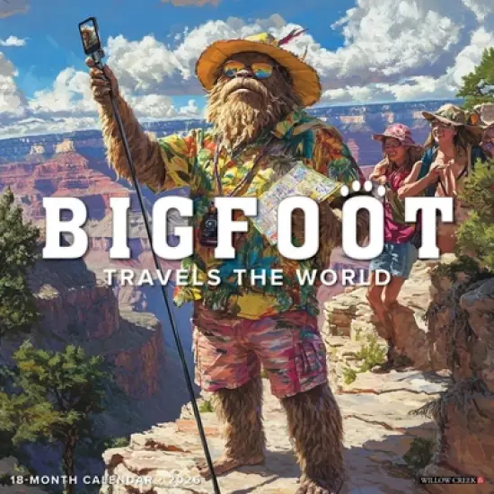 Willow Creek Press 12"x12" 2026 Bigfoot Travels the World Wall Calendar image {5}