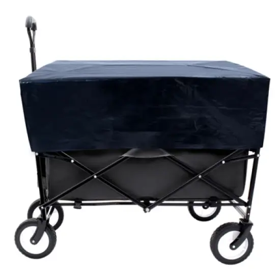 DSVIMOY Multi-use Bag Collapsible Foldable Wagon Cart, Beach Wagon Grocery Cart with Liner Bag and Cover, Black, 35.04"*21.65"*38.98" image {1}