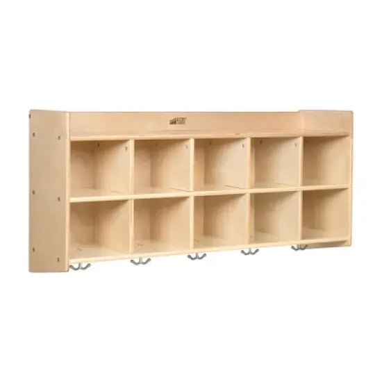 ECR4Kids 10-Section Hanging Coat Locker with Shelf image {8}