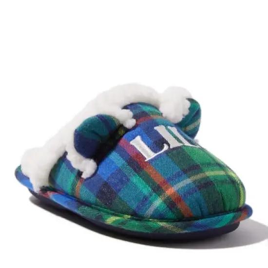 Dearfoams Kids Lil Bear Plaid Scuff Slipper image {1}