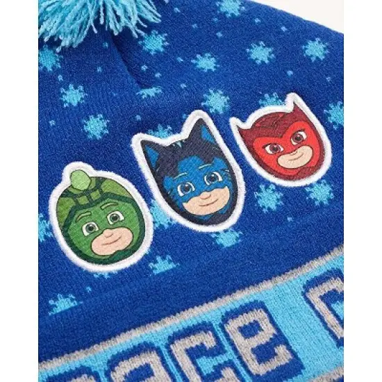 PJ Masks Toddler Boys Winter Hat - 2 Pack Superhero Pom Pom Beanie image {4}