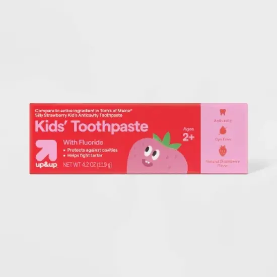 Kids Dye Free/Natural Flavor Toothpaste - Fluoride Strawberry - 4.2oz - up&up&trade; image {4}