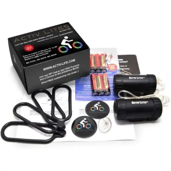 Activ Life 2-Tire Pack LED Bike Wheel Lights with Batteries Included! Get 100% Brighter and Visible from All Angles for Ultimate Safety and Style image {3}