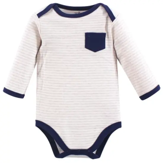 Touched by Nature Baby Boy Organic Cotton Long-Sleeve Bodysuits 3pk, Hedgehog image {1}