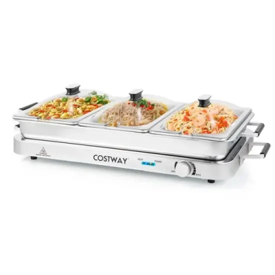Costway Food Warmer Buffet Server 450W Stainless Steel Electric Warming Tray for Parties image {10}
