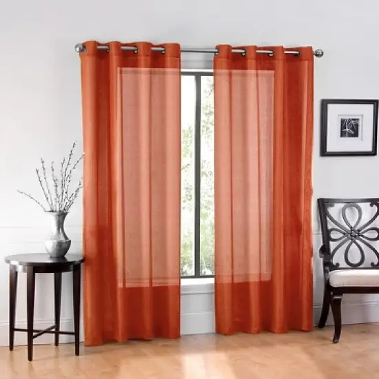 GoodGram Ultra Luxurious Elegant Sheer Grommet Single Curtain Panel image {6}