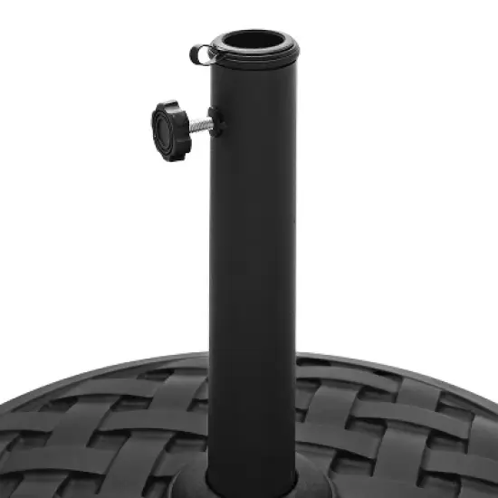 Rashida Round Lattice Weave Umbrella Stand - Saracina Home image {2}