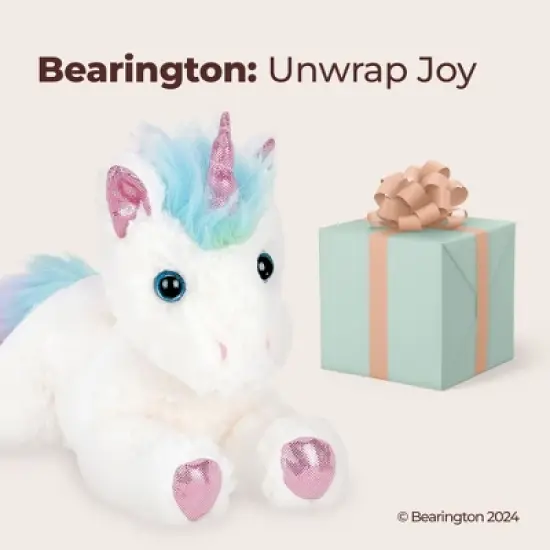 Bearington Lil' Rainbow Shimmers White Plush Stuffed Animal Unicorn, Rainbow Mane, 10 Inches, For Ages 1-14 image {3}