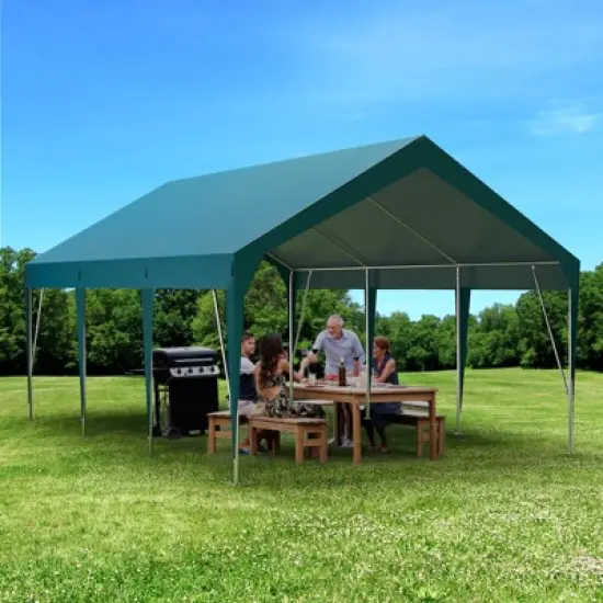 Carport Replacement Canopy Cover 13 x 20 ft, Garage Top Tent Shelter Tarp Heavy-Duty Waterproof & UV Protected, Easy Installation with Ball Bungees image {5}