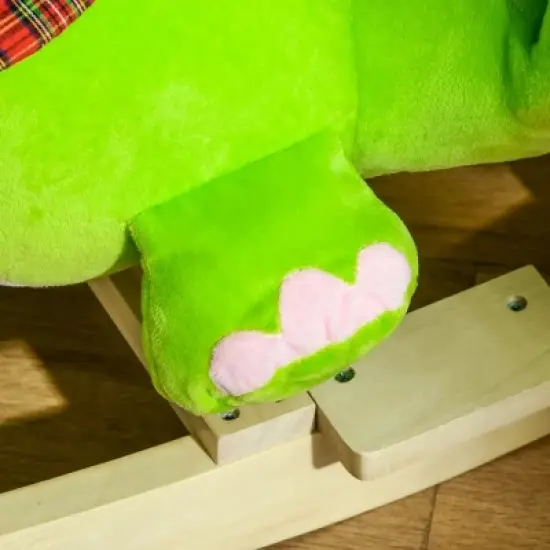 2-in-1 Plush Ride-On Toys Stroller Rocking Dinosaur with Wheels and Nursery Song-3irtyhousy image {6}
